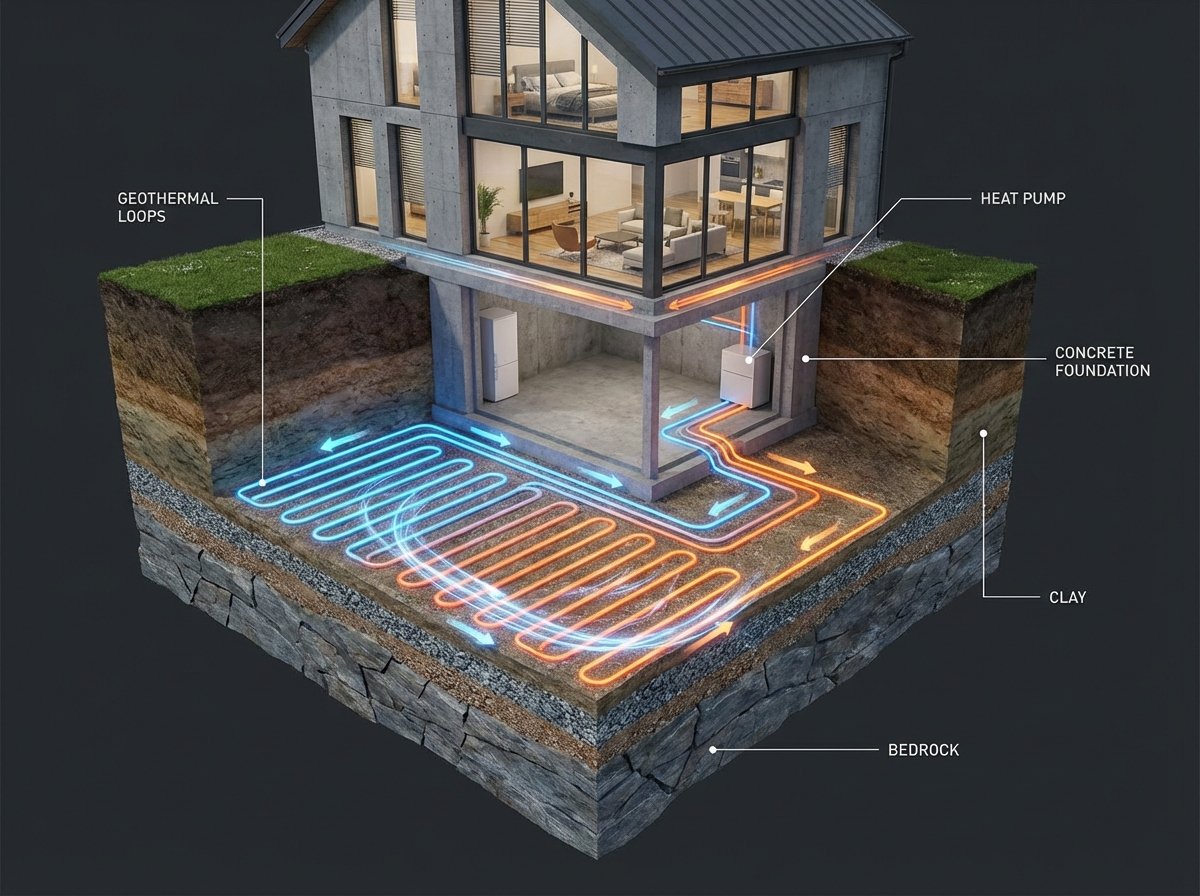Geothermal HVAC system installation